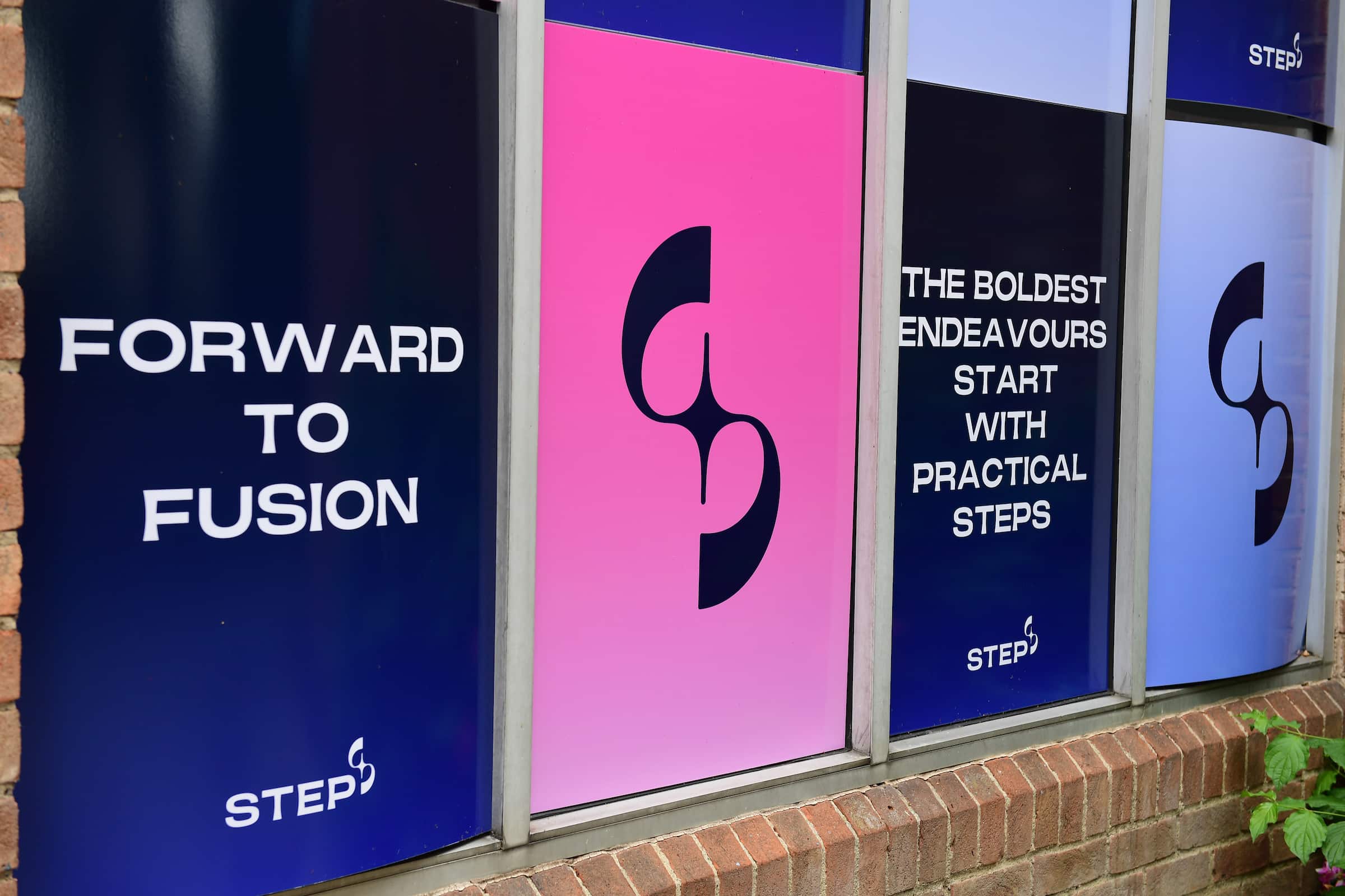 STEP brand launch window graphics
