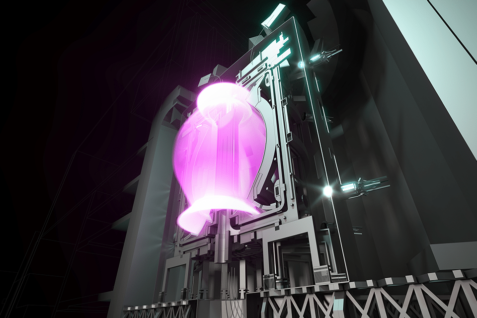 STEP Tokamak with burning plasma, side view.